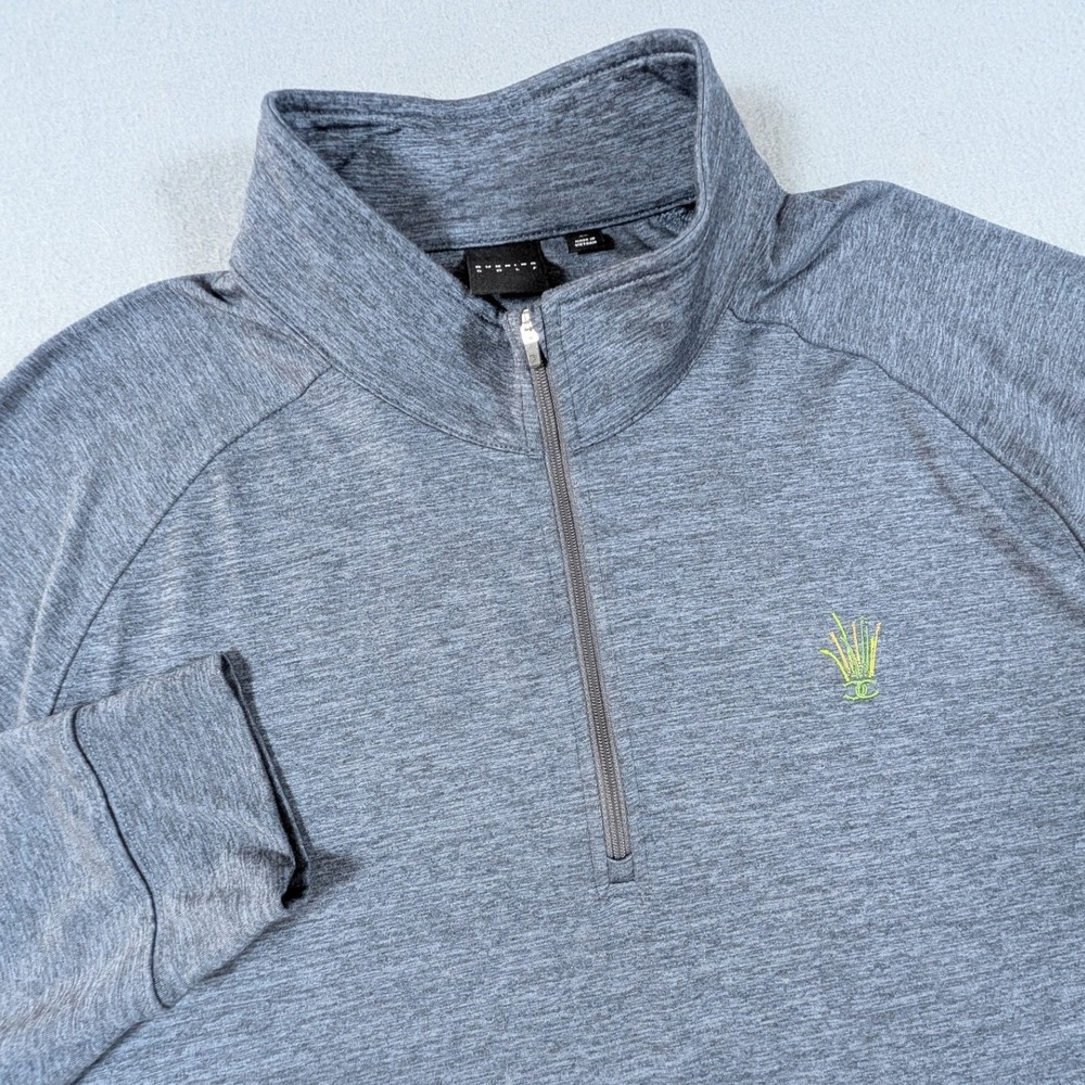 Dunning Golf Quarter Zip Pullover Mens XL Heathered Grey Performance Long Sleeve